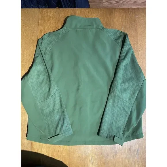 Men's Denali 2XL Fleece Lined‎ Soft Shell Full Zip Jacket Green Zip Shut Pockets